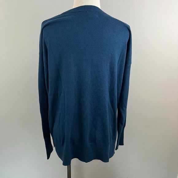 NWT CASLON Blue Scoop Neck Sweater with‎ Pocket (S) - Picture 5 of 8